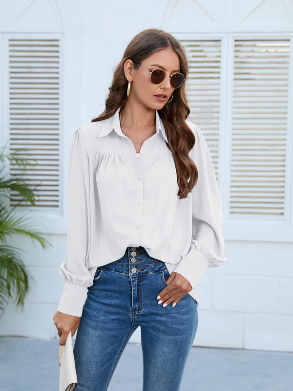 Top- Boho Chic with Puff Long sleeves Shirt - Women's Top- - IndioGear Fashion and Gear