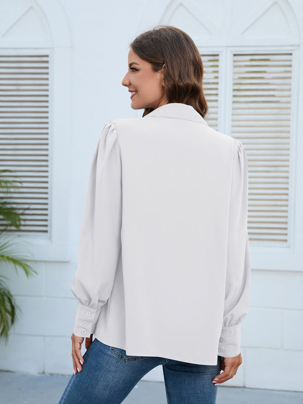 Top- Boho Chic with Puff Long sleeves Shirt - Women's Top- - IndioGear Fashion and Gear