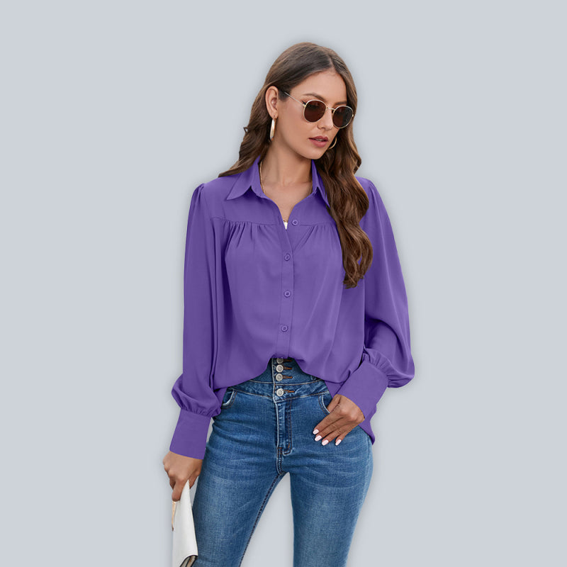 Top- Boho Chic with Puff Long sleeves Shirt - Women's Top- - IndioGear Fashion and Gear