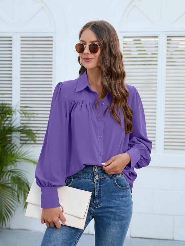 Top- Boho Chic with Puff Long sleeves Shirt - Women's Top- - IndioGear Fashion and Gear