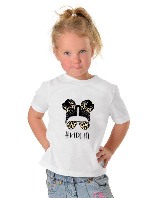 Top- Celebrate Mom in Style with Our Children's Cartoon Print T-Shirt- Khaki- IndioGear Fashion and Gear