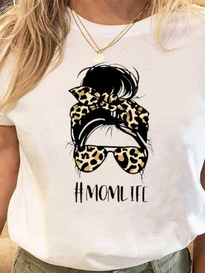 Top- Celebrate Mom in Style with Our Women's Cartoon Print T-Shirt- Khaki- IndioGear Fashion and Gear