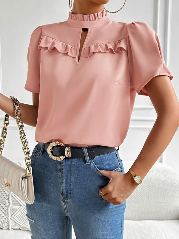 Top- Effortlessly Chic Elegant Blouse for the Modern Woman- Pink- IndioGear Fashion and Gear