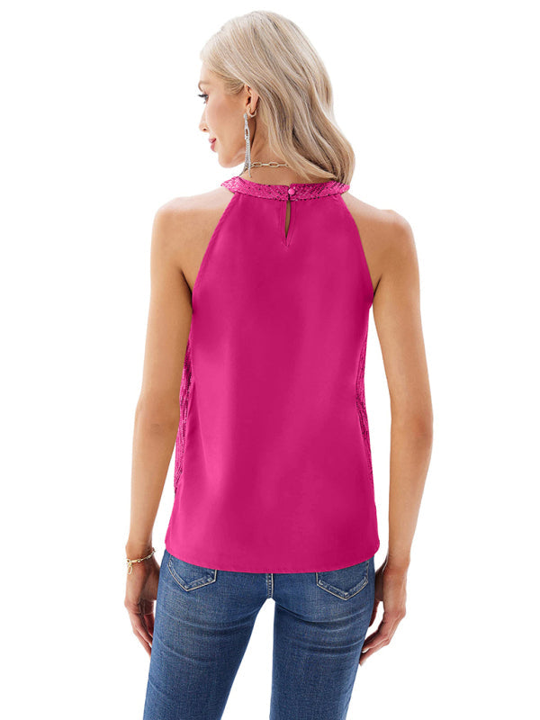 Top- Sequined Boho Tank Top - Perfect for Any Occasion!- - IndioGear Fashion and Gear