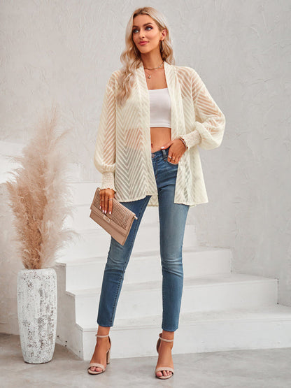 Top- Stay Chic and Cozy with the Women's Sheer Cardigan - Shop Now!- - IndioGear Fashion and Gear