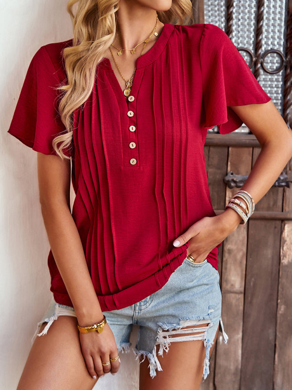 Tops- Feel Confident and Empowered with Our Gorgeous Flare Sleeve Blouse!- - IndioGear Fashion and Gear