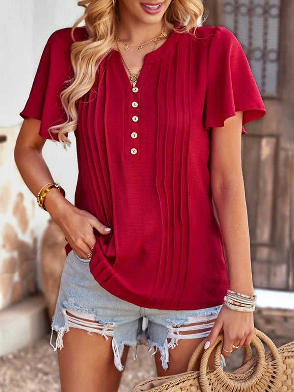 Tops- Feel Confident and Empowered with Our Gorgeous Flare Sleeve Blouse!- - IndioGear Fashion and Gear