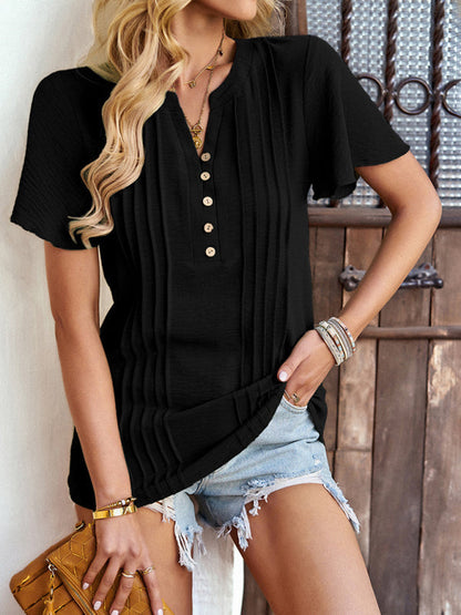 Tops- Feel Confident and Empowered with Our Gorgeous Flare Sleeve Blouse!- - IndioGear Fashion and Gear