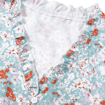 Tops- Floral Fun: Casual T-Shirt with Belted Waist- - IndioGear Fashion and Gear