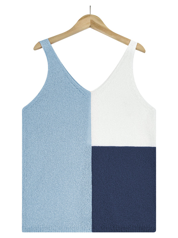 Tops - Sleeveless shirt- Knitted Tank Top - Knitwear Vest- - IndioGear Fashion and Gear