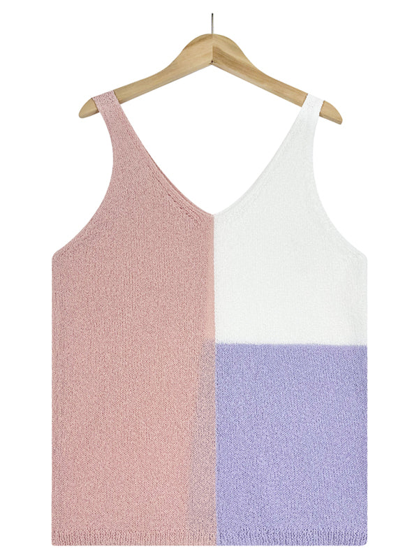 Tops - Sleeveless shirt- Knitted Tank Top - Knitwear Vest- - IndioGear Fashion and Gear