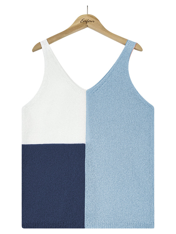 Tops - Sleeveless shirt- Knitted Tank Top - Knitwear Vest- - IndioGear Fashion and Gear