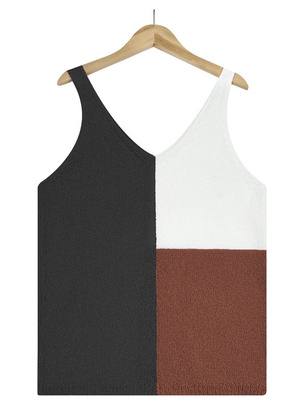 Tops - Sleeveless shirt- Knitted Tank Top - Knitwear Vest- - IndioGear Fashion and Gear