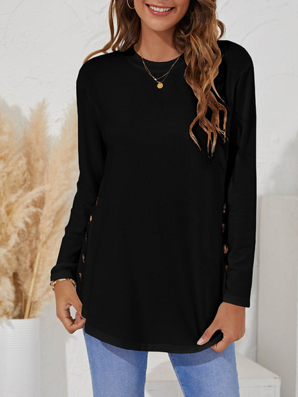 Tops- Versatile and Chic: Our Casual T-Shirt for Women- Black- IndioGear Fashion and Gear