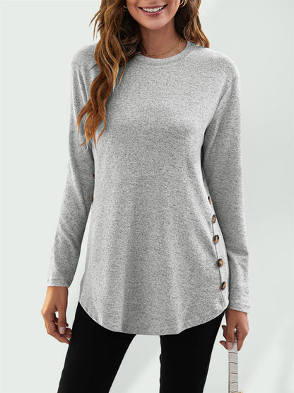 Tops- Versatile and Chic: Our Casual T-Shirt for Women- Grey- IndioGear Fashion and Gear