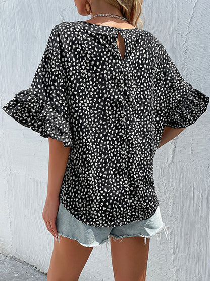 Tops- Wild Grace Leopard Print Blouse - Perfect for Casual or Dressy Occasions- - IndioGear Fashion and Gear