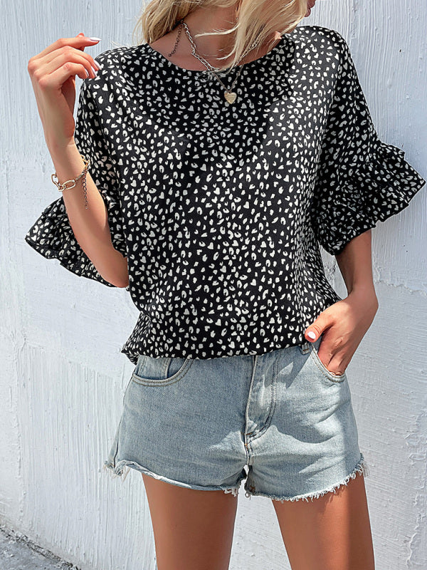 Tops- Wild Grace Leopard Print Blouse - Perfect for Casual or Dressy Occasions- - IndioGear Fashion and Gear