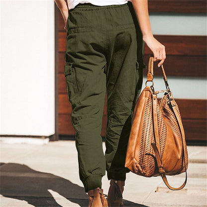 Trousers- Cargo Pants - Flap Pockets & Elastic Waistband Pants- - IndioGear Fashion and Gear