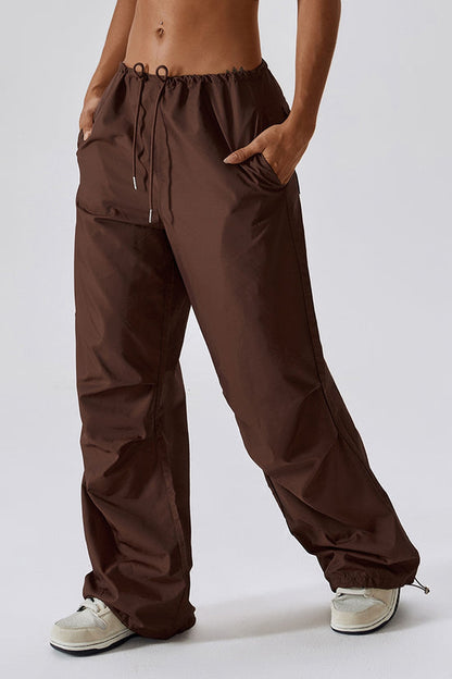 Trousers- Solid Parachute Cargo Trousers - Pants- - IndioGear Fashion and Gear