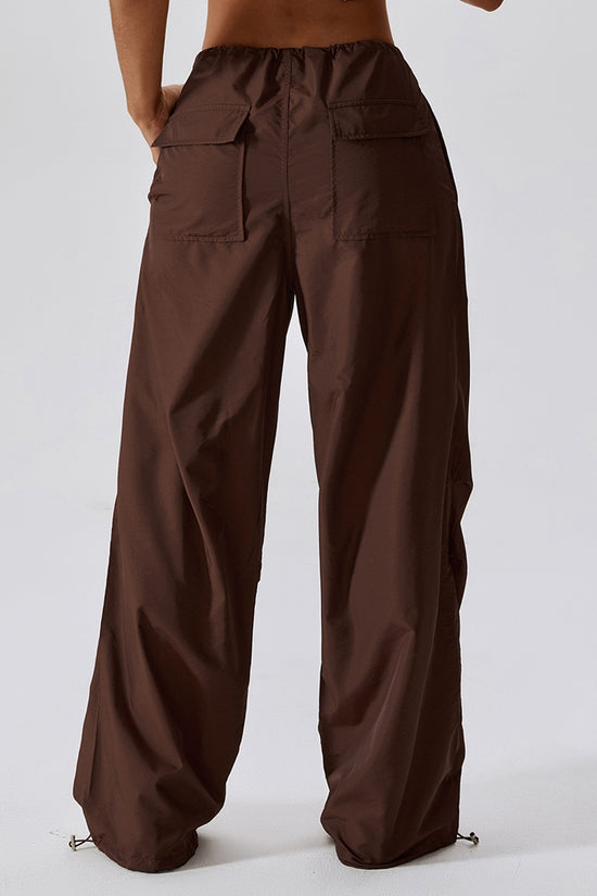 Trousers- Solid Parachute Cargo Trousers - Pants- - IndioGear Fashion and Gear