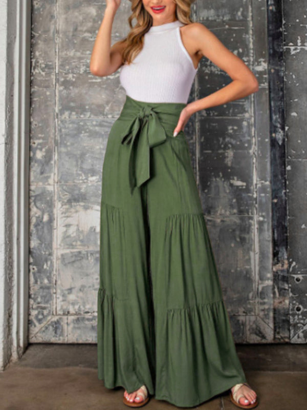 Trousers- Wide Leg High-Waisted Palazzo Trousers - Pants- - IndioGear Fashion and Gear