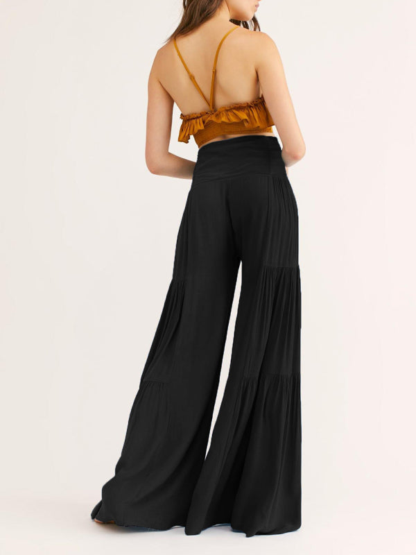 Trousers- Wide Leg High-Waisted Palazzo Trousers - Pants- - IndioGear Fashion and Gear