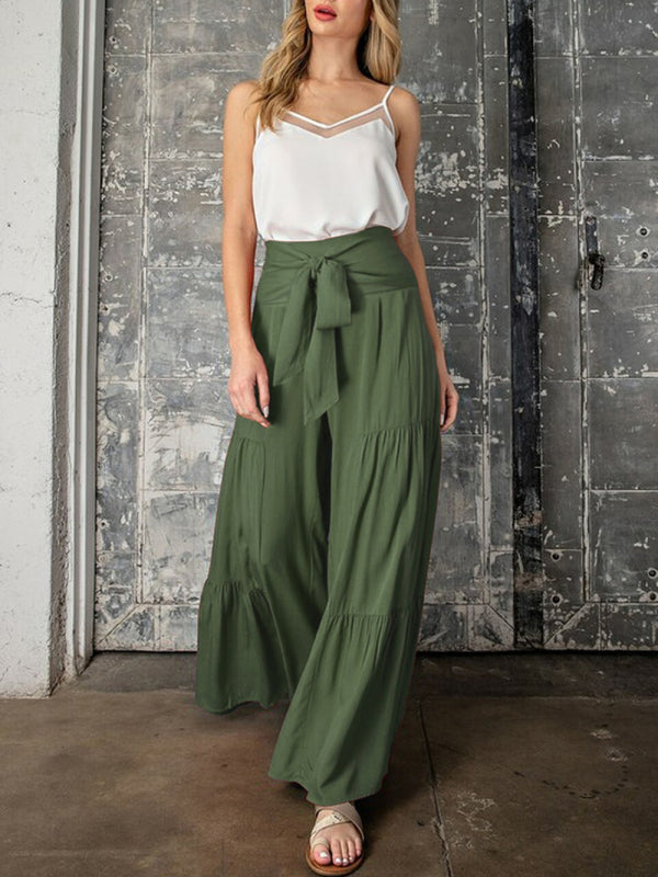 Trousers- Wide Leg High-Waisted Palazzo Trousers - Pants- - IndioGear Fashion and Gear