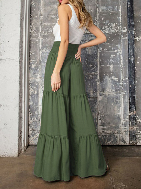 Trousers- Wide Leg High-Waisted Palazzo Trousers - Pants- - IndioGear Fashion and Gear