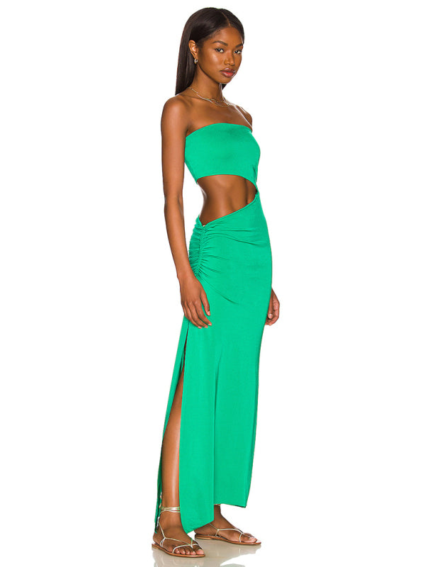 Tube Dresses-Summer Ombre in a Strapless Cutout Maxi Dress for Your Vacation-Pekosa Women Clothing