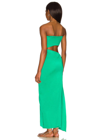 Tube Dresses-Summer Ombre in a Strapless Cutout Maxi Dress for Your Vacation-Pekosa Women Clothing