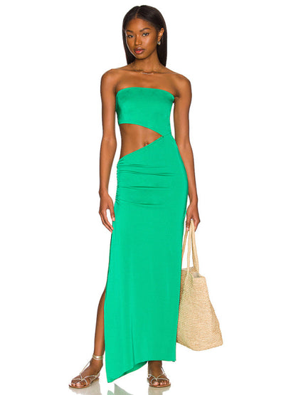 Tube Dresses-Summer Ombre in a Strapless Cutout Maxi Dress for Your Vacation-Pekosa Women Clothing