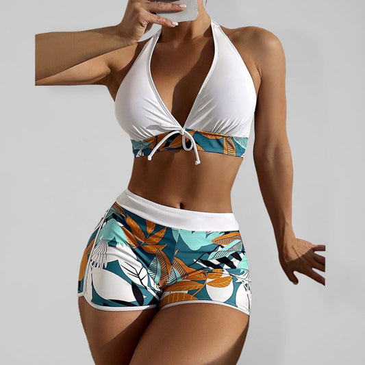 Two Piece Bikini- Embrace Your Boho Side with this 2-Piece Bikini Swimwear- White- IndioGear Fashion and Gear