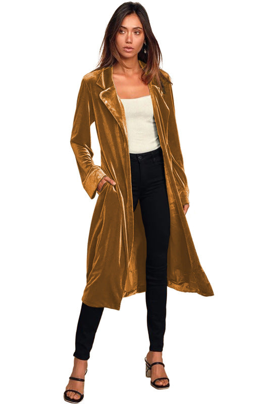 Velvet Coats- Luxe Velvet Velour Coat for Exclusive Events- Yellow- IndioGear Clothing and Gear