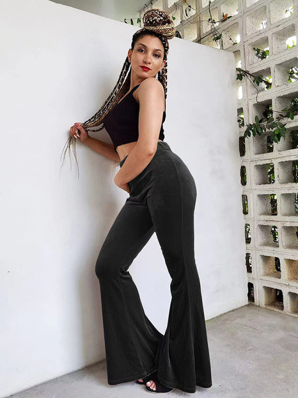 Velvet Pants- Velvet Couture Palazzos - Wide-Leg Flare Pants- - IndioGear Clothing and Gear