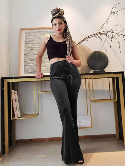 Velvet Pants- Velvet Couture Palazzos - Wide-Leg Flare Pants- - IndioGear Clothing and Gear