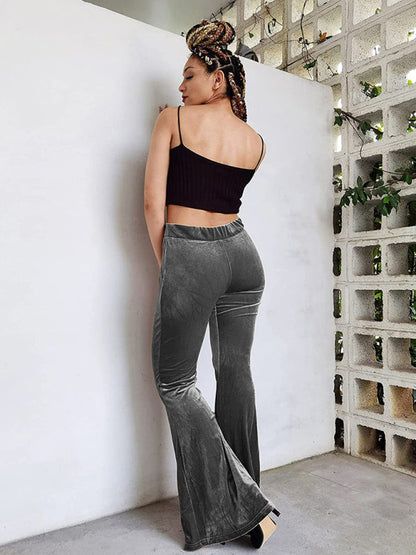 Velvet Pants- Velvet Couture Palazzos - Wide-Leg Flare Pants- - IndioGear Clothing and Gear