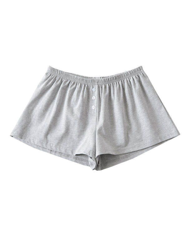 Wide-Leg Shorts- Solid Elastic Waist Flared Shorts for Summer Days- - IndioGear Fashion and Gear