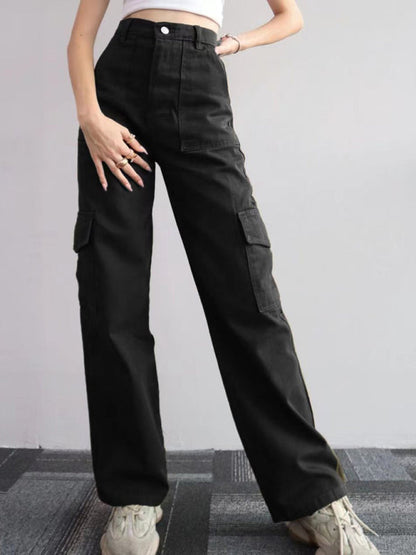 Women Pants- Solid Cotton Cargo Pants for Women's Essentials- - IndioGear Fashion and Gear