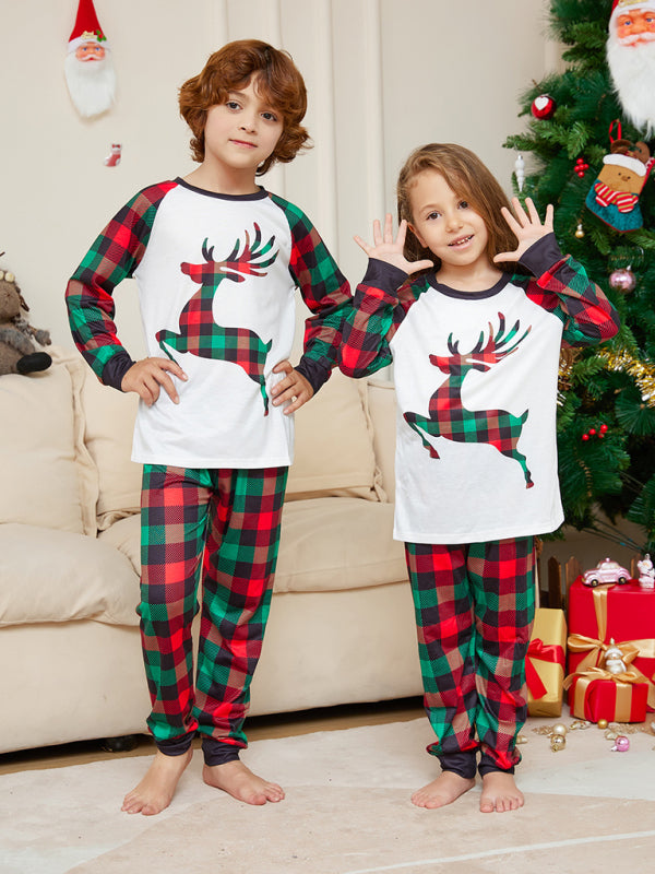 Xmas Pajamas- Cotton Plaid Reindeer Pajamas for the Whole Family on Thanksgiving- - IndioGear Clothing and Gear