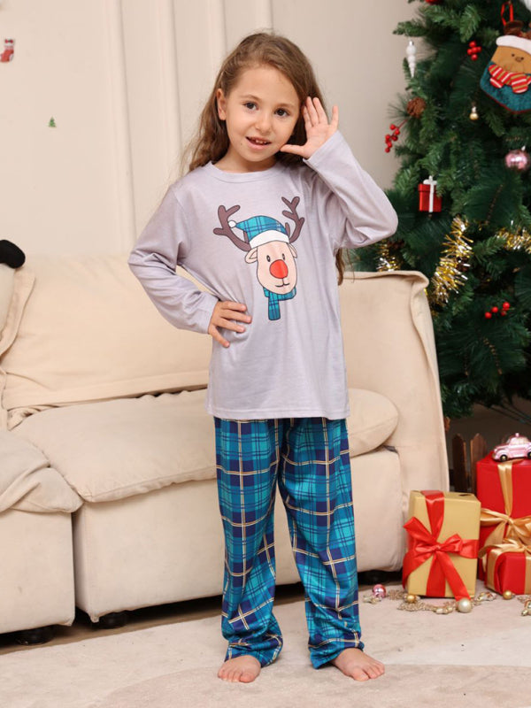 Xmas Pajamas- Cotton Reindeer Elk Plaid Pajamas for the Whole Family on Thanksgiving- - IndioGear Clothing and Gear