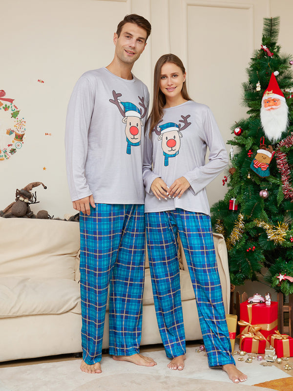 Xmas Pajamas- Cotton Reindeer Elk Plaid Pajamas for the Whole Family on Thanksgiving- - IndioGear Clothing and Gear