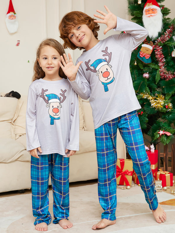 Xmas Pajamas- Cotton Reindeer Elk Plaid Pajamas for the Whole Family on Thanksgiving- - IndioGear Clothing and Gear