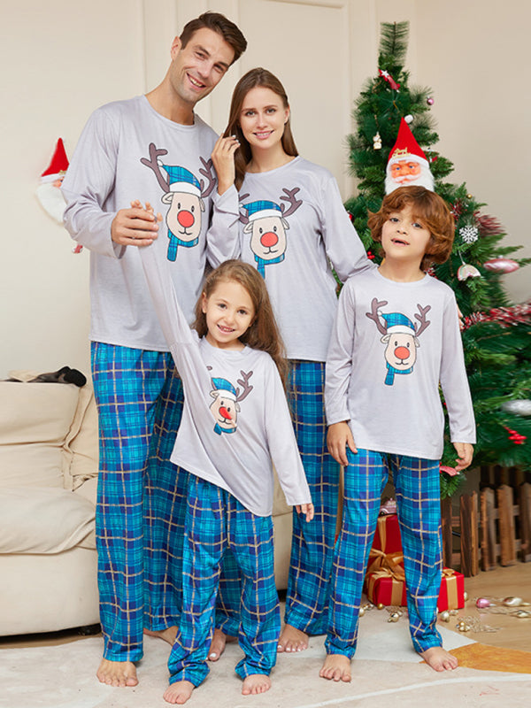 Xmas Pajamas- Cotton Reindeer Elk Plaid Pajamas for the Whole Family on Thanksgiving- - IndioGear Clothing and Gear