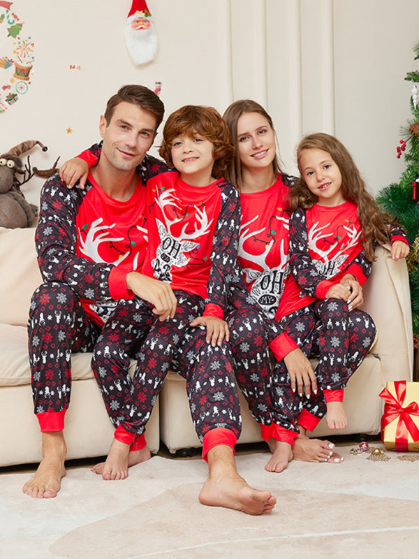 Xmas Pajamas- Family Matching Pajama Sets with 'Oh My Deer' Reindeer for Thanksgiving & Christmas- - IndioGear Clothing and Gear