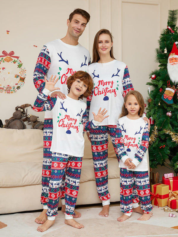 Xmas Pajamas- Festive Family Fun: Matching Oh Dear Reindeer Pajamas for Thanksgiving & Christmas- White- IndioGear Clothing and Gear