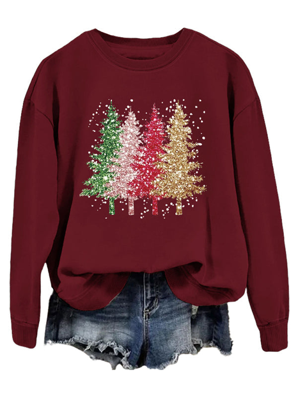 Xmas Sweatshirts- Holiday Sweatshirt - Drop Shoulder Cotton Christmas Pullover- - IndioGear Clothing and Gear