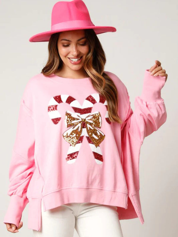 Xmas Sweatshirts- Ugly Pullover Christmas Holidays Sweatshirt- Pink- IndioGear Clothing and Gear