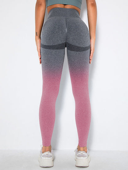 Yoga Pants- Ombre Seamless Peach Butt Lifting Yoga Pants- - IndioGear Fashion and Gear