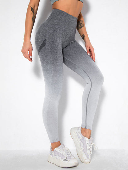 Yoga Pants- Ombre Seamless Peach Butt Lifting Yoga Pants- - IndioGear Fashion and Gear