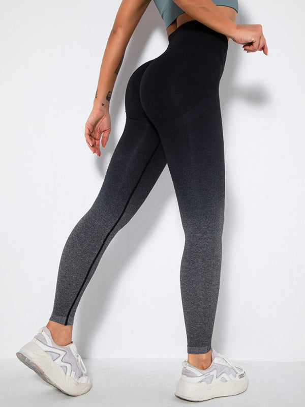 Yoga Pants- Ombre Seamless Peach Butt Lifting Yoga Pants- - IndioGear Fashion and Gear